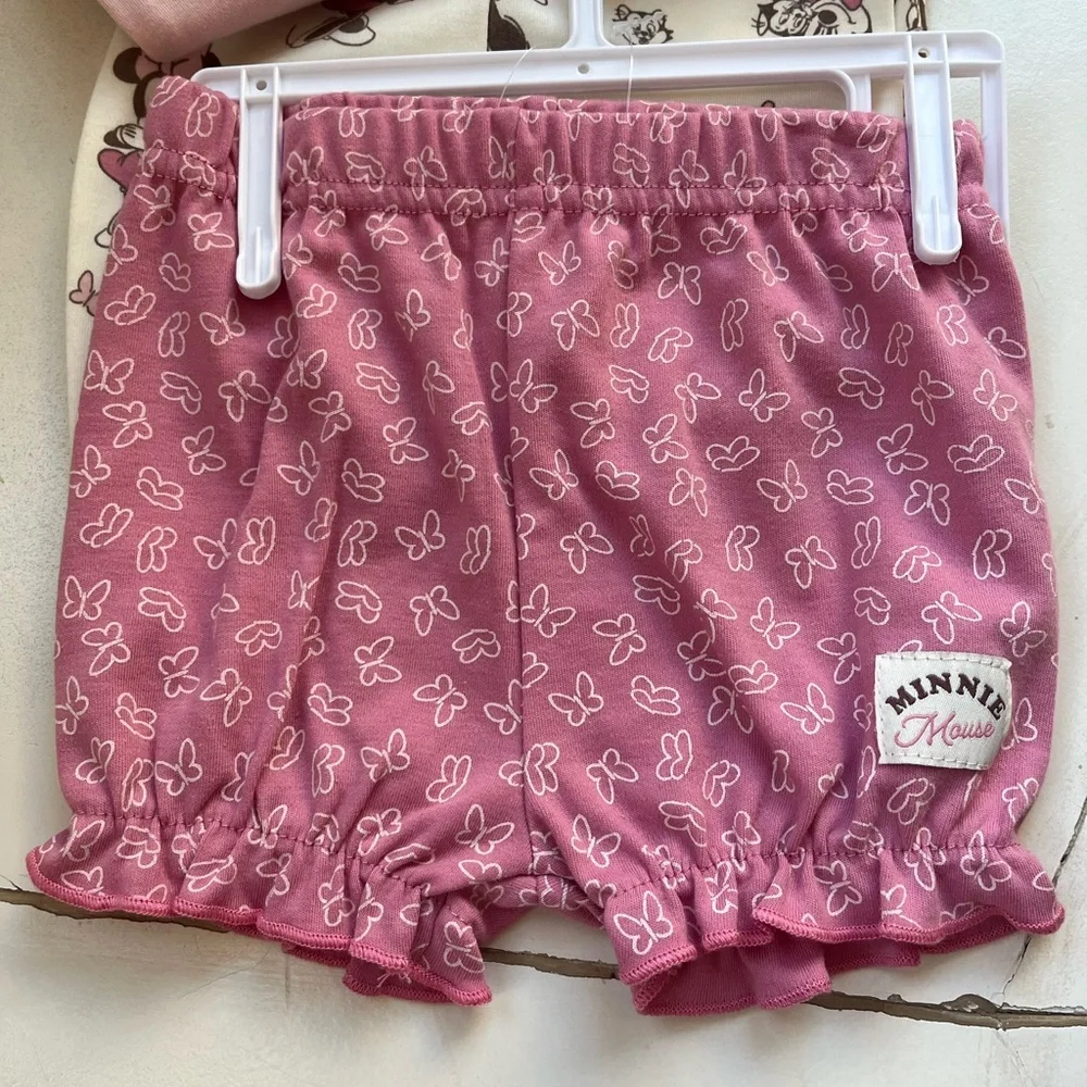 Disney Minnie Mouse 5 Piece Shorts,Pants, Onesie, hat set